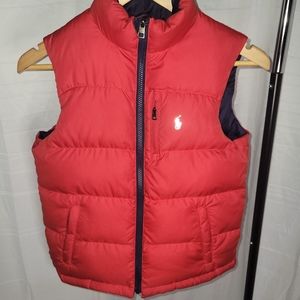 Ralph lauren boys' reversible vest jacket size 14. This item is slightly worn.
